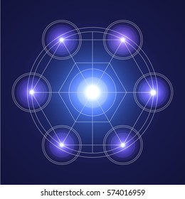 Sacred geometry. Concept for astrology. Flat illustration vector.Website banner concept.Concept for the signs of the zodiac.