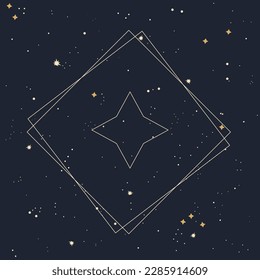 Sacred geometry, cosmic constellations, modern witch astrology poster