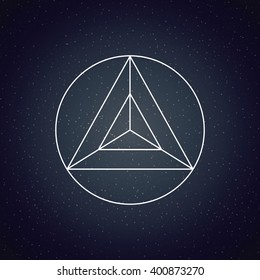 Sacred Geometry design over blue color texture background
