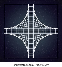 Sacred Geometry design over blue color texture background