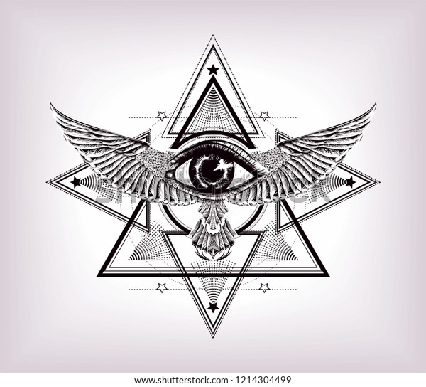 Sacred Geometry Egypt Symbol Wings All Stock Vector (Royalty Free ...
