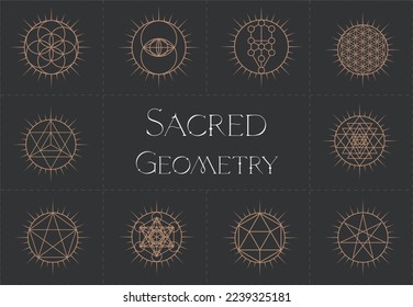 Logo elegante de la Geometría Sagrada. Vector modificable.