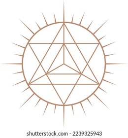 Logo elegante de la Geometría Sagrada. Vector modificable.