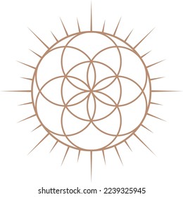 Logo elegante de la Geometría Sagrada. Vector modificable.