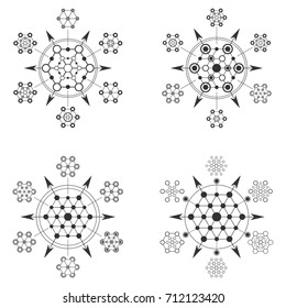 Sacred geometry element. Hexagonal element.