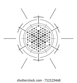 Sacred geometry element. Hexagonal element.