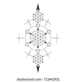 Sacred geometry element. Hexagonal element.