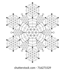 Sacred geometry element. Hexagonal element.