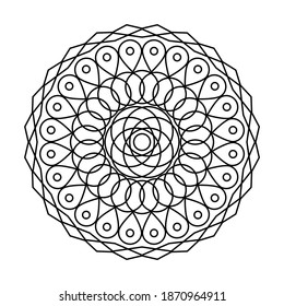 Sacred geometry flower circle vector mandala coloring book