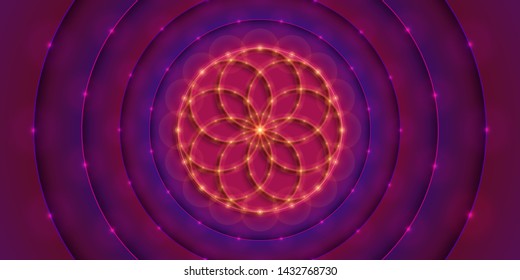 Sacred geometry, Flower of life background.