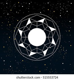 Sacred Geometry Form.  Sun symbol. Vector illustration. Geometric Logo Design.