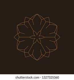 Sacred Geometry Forms with Flower. Vector Geometric Illustration.