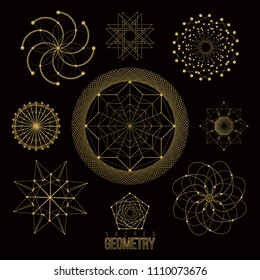 Sacred Geometry Forms, Shapes Of Lines, Logo, Sign, Symbol.