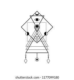 Sacred geometry forms, shapes of lines, logo, sign, symbol.
