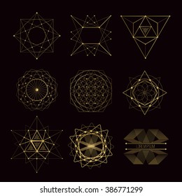 Sacred Geometry Forms, Shapes Of Lines, Logo, Sign, Symbol.