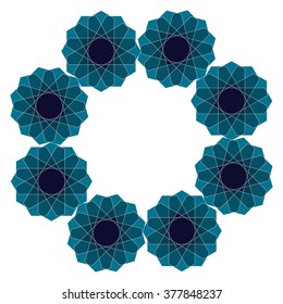 Sacred geometry frame in vector. Arabic pattern background