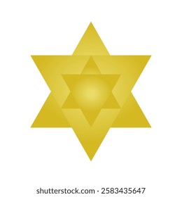 Sacred geometry. Golden merkaba. Symbol of life and harmony. Banner, brochure, poster. Vector illustration