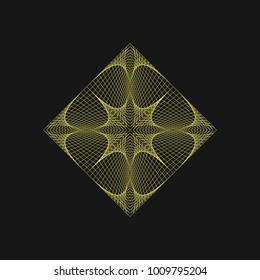Sacred geometry. Graphic gold rhombuses and star. Sacred geometry symbols and elements. Alchemy, religion, philosophy, astrology and spirituality themes. Vector illustration.