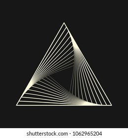 Sacred geometry. Graphic linear triangle. Triangular symbol of life. Secret symbol of geometry. Alchemy; religion; philosophy; astrology and spirituality. Vector illustration.