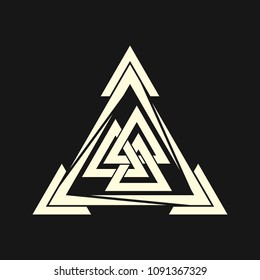 Sacred geometry. Graphic linear triangle. The crossed triangles. Sacred symbol of Vikings. Ancient sacral sign of Celts. Alchemy; religion; philosophy; astrology and spirituality. Triksele. 