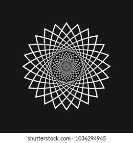 Sacred geometry. Graphic representation of a wheel of the world. Theory of a flower. Alchemy, religion, philosophy, astrology and spirituality themes. Vector illustration.