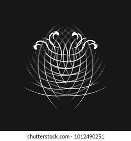 Sacred geometry. Graphic representation of a world web. Theory of strings. Alchemy, religion, philosophy, astrology and spirituality themes. Vector illustration.