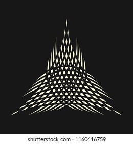 Sacred geometry. Graphic triangle. Women's beginning. Triangular symbol of life. Secret symbol of geometry. Alchemy; religion; philosophy; astrology and spirituality. Vector illustration.