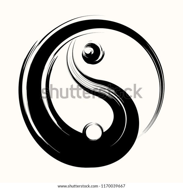 Sacred Geometry Hand Drawn Yin Yang Stock Vector (Royalty Free) 1170039667