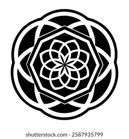 Sacred geometry icon in glyph style