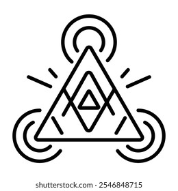 Icono de geometría sagrada en estilo lineal 