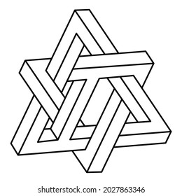 Sacred geometry. Impossible shape. Web design element. Optical Illusion object. Line design. Geometric figures.
