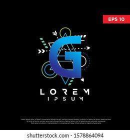 sacred geometry initial letter g logo, modern icon, template design