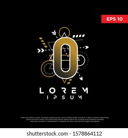 sacred geometry initial number 0 logo, modern icon, template design