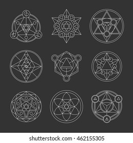 Sacred Geometry Signs Set Symbols Elements Stock Vector (Royalty Free ...