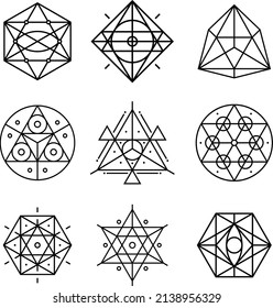 Sacred Geometry Logo Set Simple Stock Vector (Royalty Free) 2138956329 ...