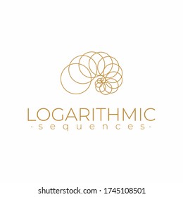 Sacred Geometry Logo Template. Logarithmic Sequences. Fibonacci Spiral Logo Design. Golden Ratio. Flower Of Life. Divine Proportion