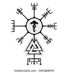 Black Scandinavian Tattoo Magic Runic Symbols Stock Vector (Royalty ...