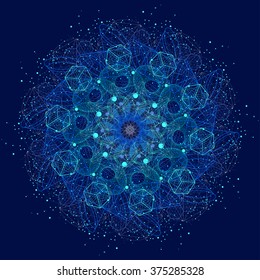 Sacred geometry mandala. Alchemy, science, religion, philosophy, astrology and spirituality themes. 