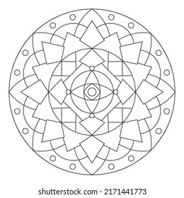 Sacred Geometry Mandala Coloring Page Adults Stock Vector (Royalty Free ...