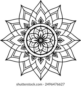 Sacred Geometry Mandala vector.
Sacred Geometry Mandala line art