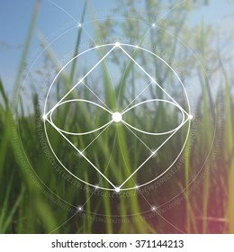 Sacred Geometry. Mathematics, Nature, And Spirituality In Nature. Fibonacci Row. The Formula Of Nature. The Eternity Symbol And Interlocking Geometric Shapes.
