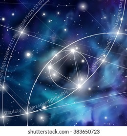 Sacred geometry. Mathematics, nature, and spirituality  in space. The formula of nature. There is no beginning and no end of the Universe, and no beginning and no end of the Life and the Bliss.
