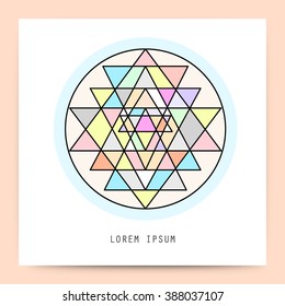 Sacred geometry. minimal geometric shape. Business signs, labels, trendy hipster linear icons and logotypes. Religion, philosophy, spirituality, occultism symbols collection