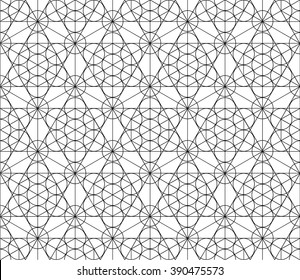 Sacred geometry monochrome pattern. Alchemy, religion, philosophy, spirituality, hipster symbols and elements. Vector Illustration