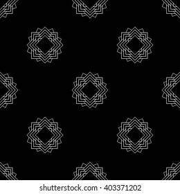 Sacred geometry monochrome pattern. Alchemy, religion, philosophy, spirituality, hipster symbols and elements. Vector Illustration