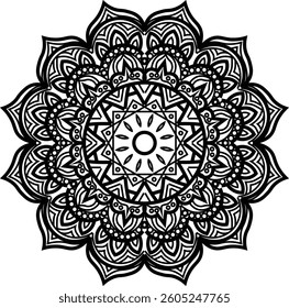 Sacred Geometry in Motion A Harmonious Mandala Design in Outline Form"