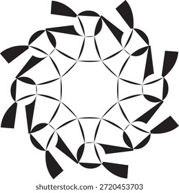 Sacred geometry numerical design. Black and white pattern.