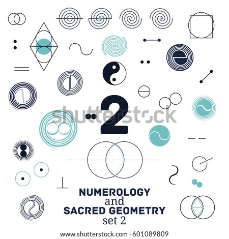 Sacred geometry and numerology symbols vector illustration.
