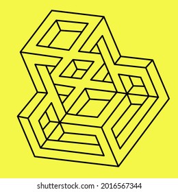 Sacred geometry. Optical illusion. Impossible geometry. 