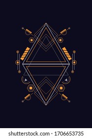 ornamento moderno sagrado de geometría para póster, camiseta y fondo EPS10 vectorial